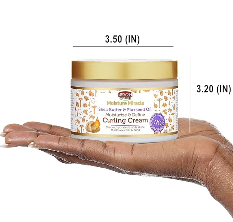African Pride Moisture Miracle Shea Butter & Flaxseed Oil Curling Cream – 350ml