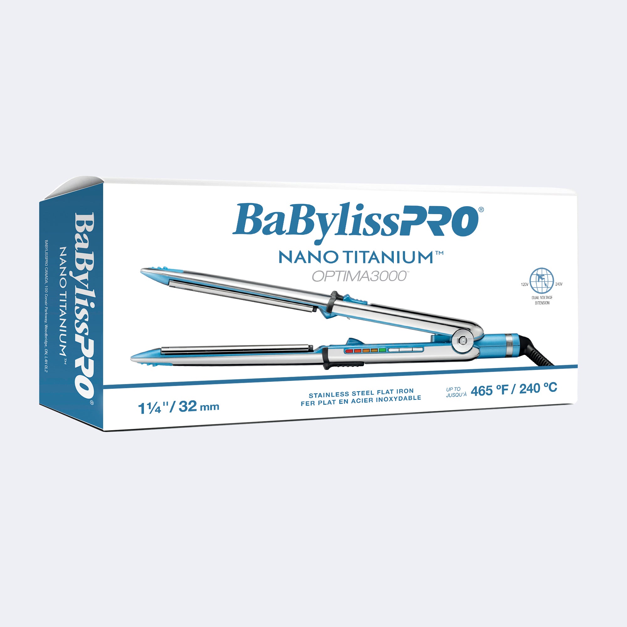 BaBylissPRO Nano Titanium Optima 1-1/4” Stainless Steel Flat Iron