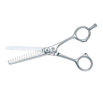 Kasho Green Series 5.5" Texturizing Shears with 15 Teeth – Japanese stainless steel shears with ergonomic offset handle and mirror finish