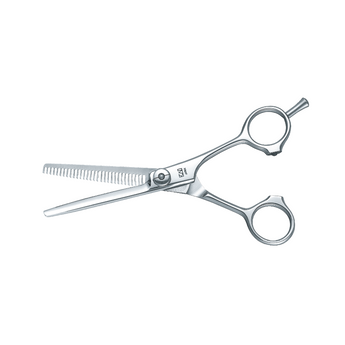 Kasho Green Series 5.5-inch 30-tooth texturizing shears with ergonomic offset handle, model KGR-55 T30B – premium Japanese stainless steel professional hair thinning scissors