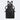 Black apron with crossback straps on a light gray background