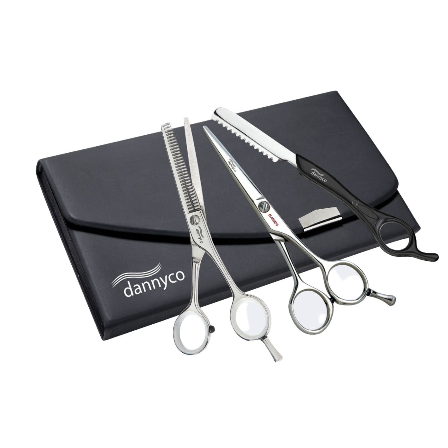  Classic Scissor Set with stainless steel blades and ergonomic handles for professional grooming and cutting