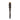 Black round hairbrush with gold accents on a white background