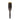 Black round hairbrush with gold accents on a white background