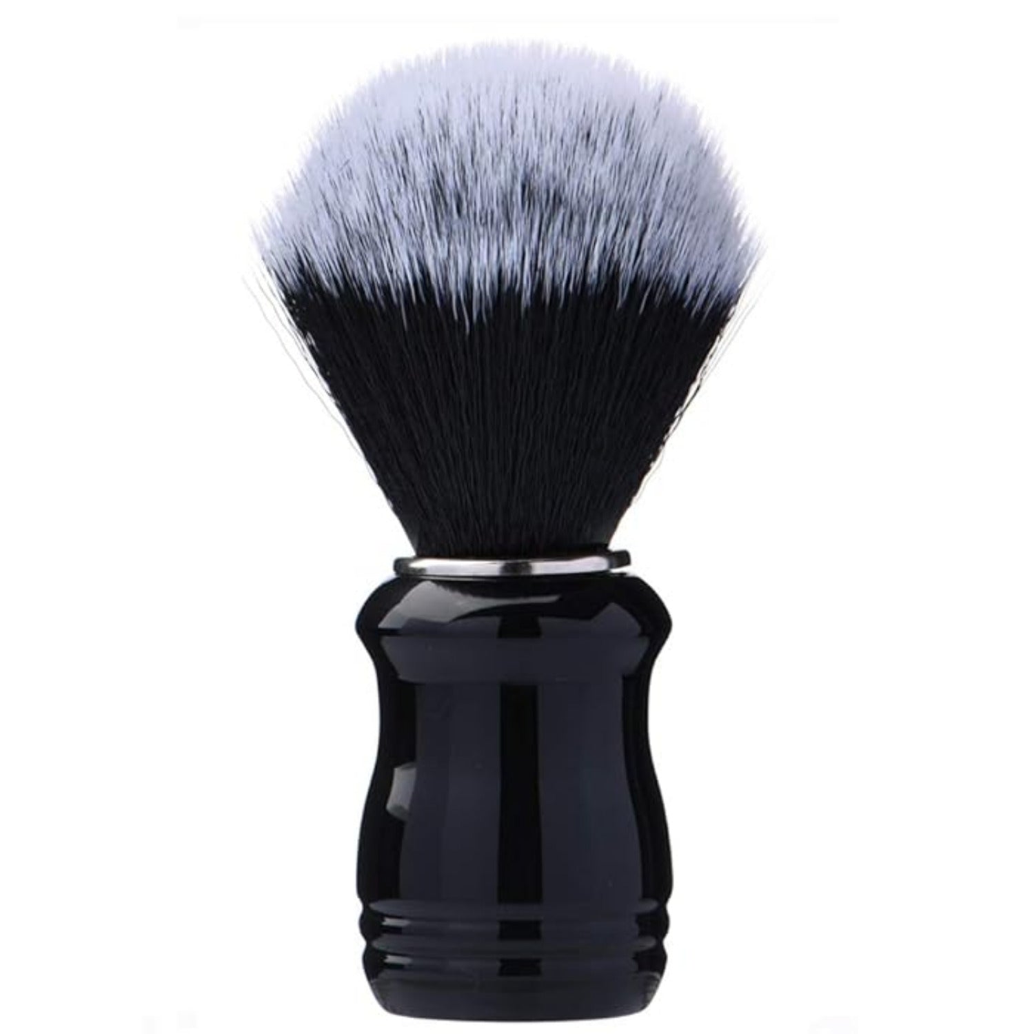 "Luxury synthetic shaving brush with ergonomic resin handle and 24mm knot"