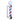 36 inch stainless steel illuminated barber pole with white globe, rotating red, white, and blue LED stripe