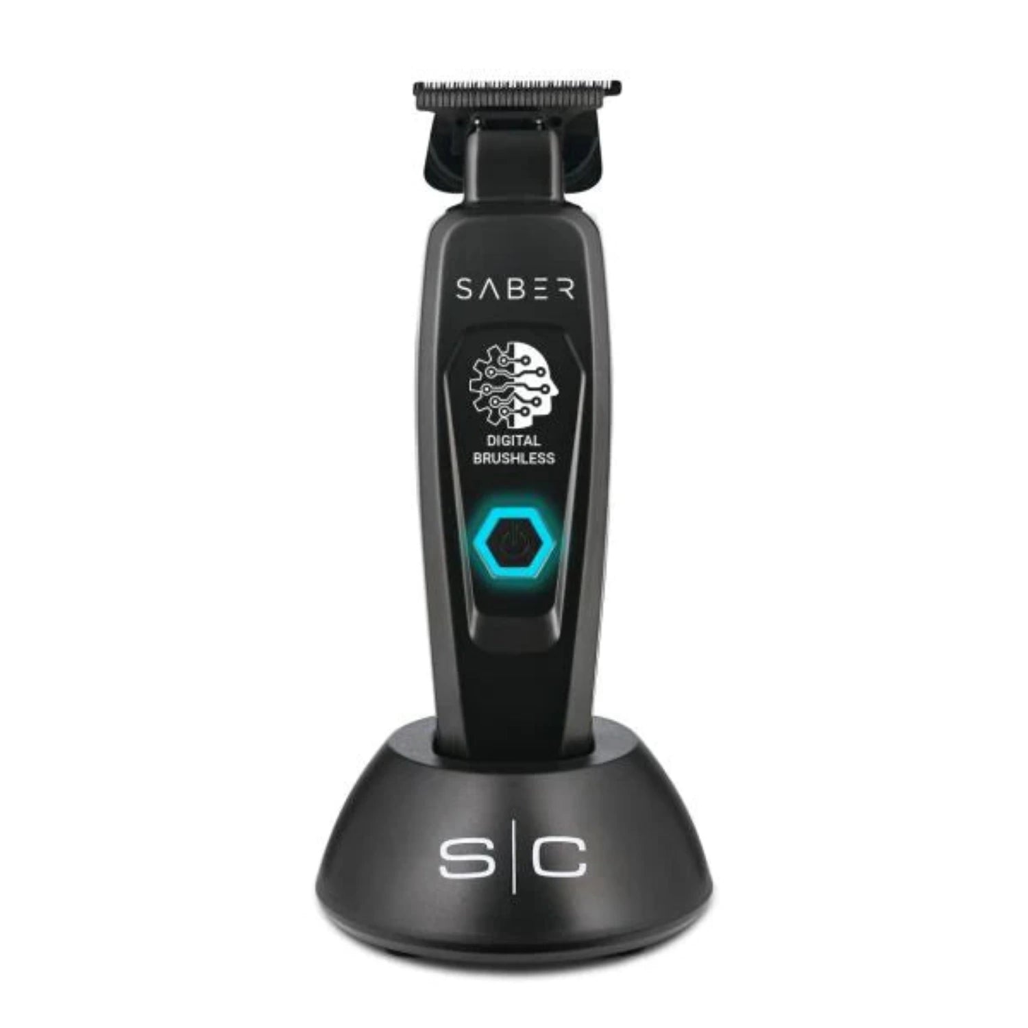  StyleCraft Black Saber Trimmer SC403B, professional cordless hair trimmer with precision ceramic blade and ergonomic design.